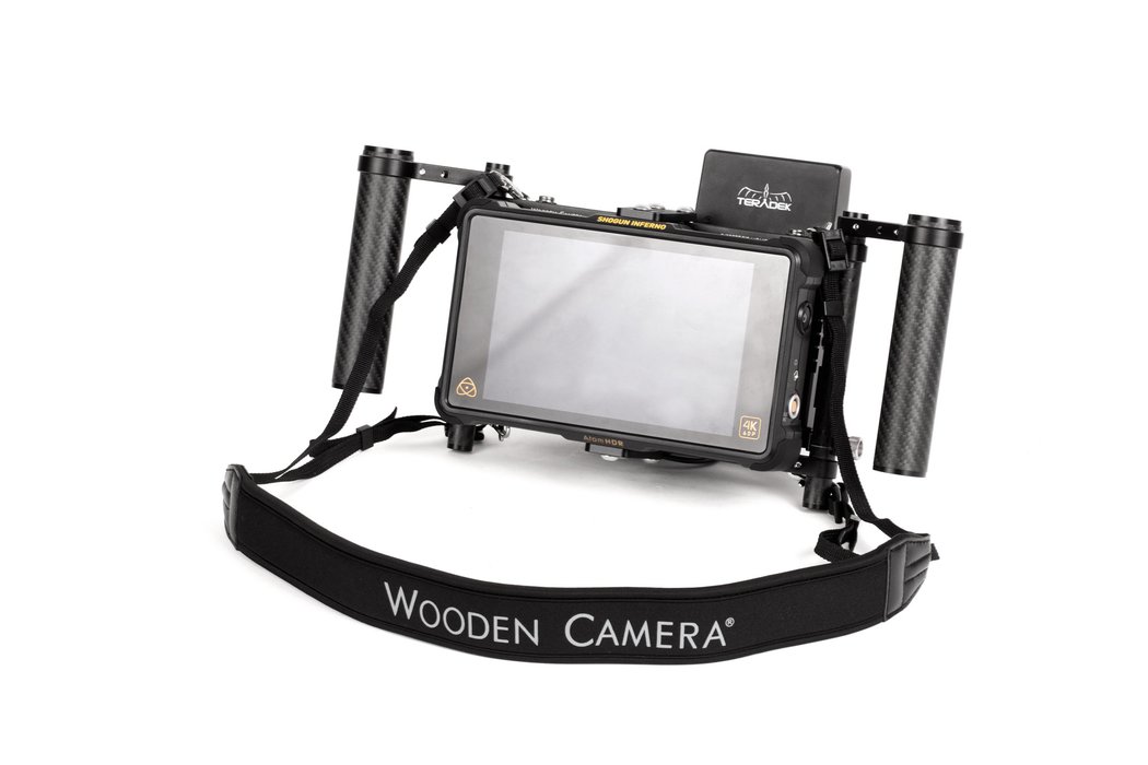 Wooden Camera Director’s Monitor Cage v3 with Carbon Fiber Handgrips